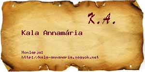 Kala Annamária névjegykártya